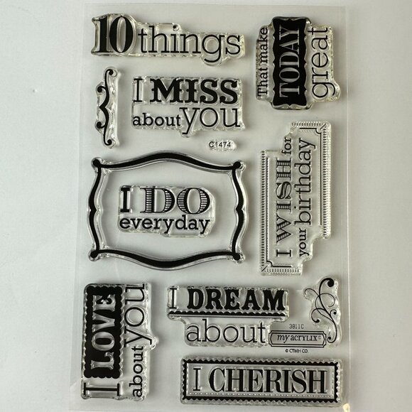 My Acrylix Premium Quality Decorative Stamps 10 Things C1474 - Picture 1 of 2
